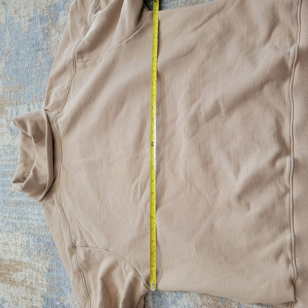 Nap Women's Boxy Oversized Turtleneck Sweatshirt Light Brown Pockets Small - Picture 7 of 9